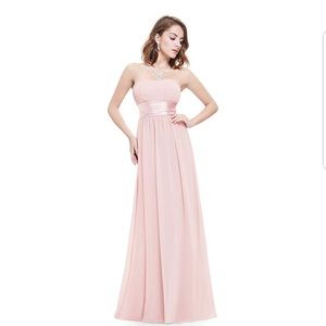 Ever-Pretty Long Chiffon Dress Pink Bridesmaid